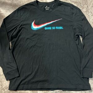 Nike Men's "Game So Fresh" Basketball Long Sleeve Multi Color Swoosh XXL